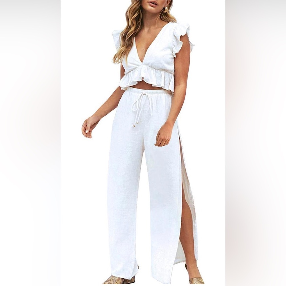 White two piece outfit